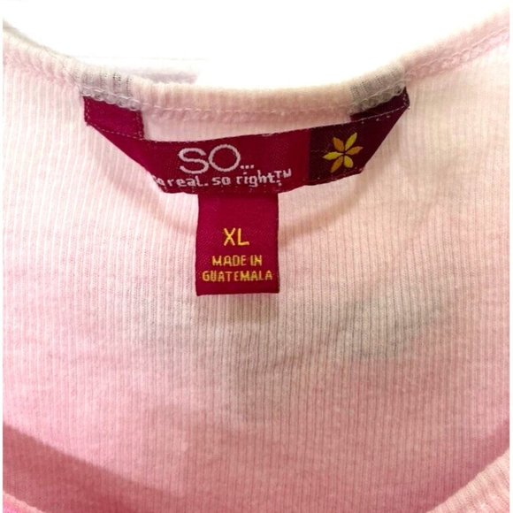 SO shirt size XL pink tank with darker pink shirt layered - Picture 4 of 5